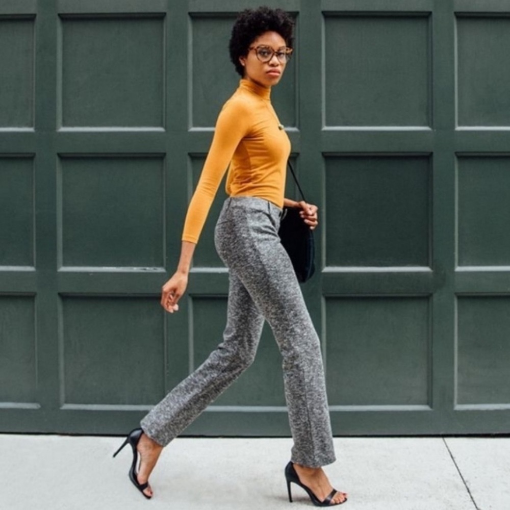 Betabrand Classic Straight Leg Dress Yoga Pant Grey Pebble Medium